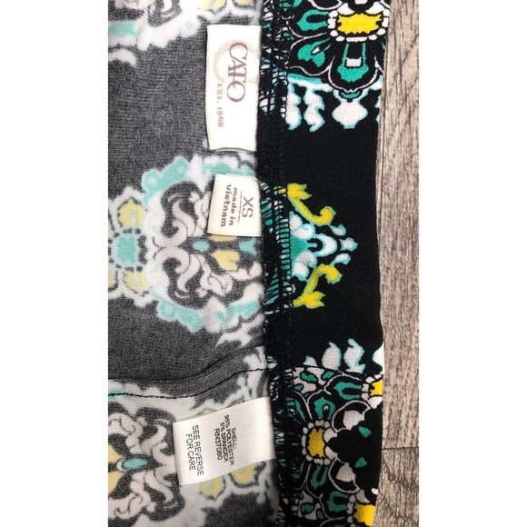 Cato Skirt Womens XS Maxi Pull On Skirt Floral Print Boho Black Tiered E9 - Picture 4 of 5